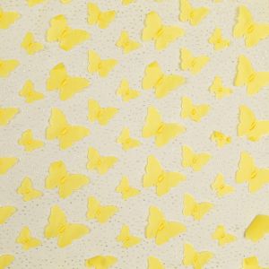 3D lace fabric Butterflys / Yellow