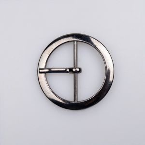 Buckle round 30 mm / Nickel Black