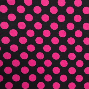 GOTS jersey / Pricken stor rosa svart