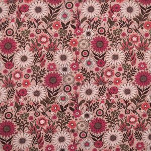 GOTS jersey / Vila blomster rosa
