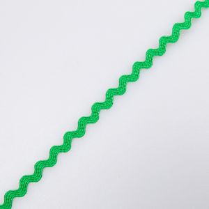 Cross grain ribbon zigzag 3 mm / Green 243