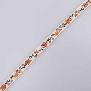 String with Butterfly pattern 10 mm / Beige-Brown