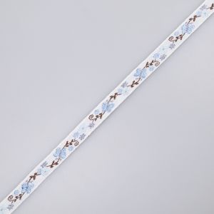 String with Butterfly pattern 10 mm / Blue-grey