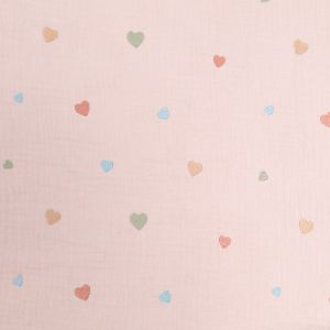 Double gauze Hearts / Pink