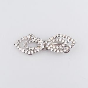 Decorative hook with rhinestones / Silver