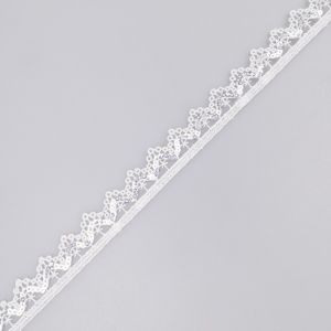 Sequin flower trim Daisy 18 mm / White