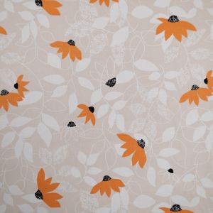 Printed cotton fabric 19126052 / 52 Beige-Orange