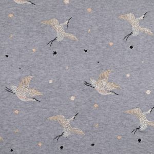 Viscose Jersey Birds / Grey