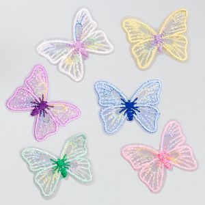 Sew-on embroidered motif Butterfly / Different shades