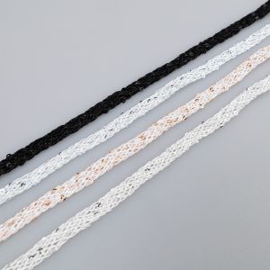 Braided decorative trim with sequins 7 mm / Different shaddes