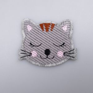 Iron-on motif CAT 5,5x5 cm / Grey