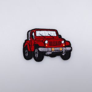 Iron-on motif JEEP 4x6 cm / Red