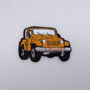 Iron-on motif JEEP 4x6 cm / Orange