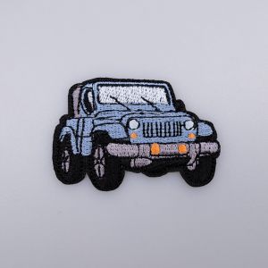 Iron-on motif JEEP 4x6 cm / Blue
