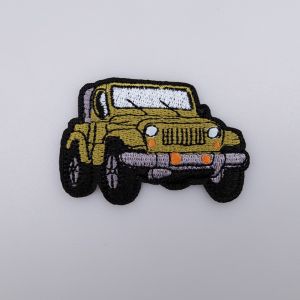 Iron-on motif JEEP 4x6 cm / Green