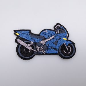 Iron-on motif Bike 5x8 cm / Blue