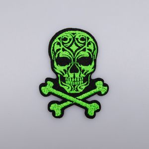 Iron-on motif Skull 5 cm / Green