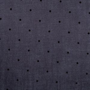 Polka dot denim fabric