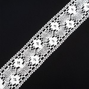 Cotton Cluney Lace 65 mm / White