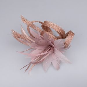Fascinator Feather flowers / old pink