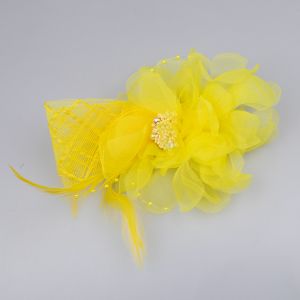 Fascinator Organza flower / yellow