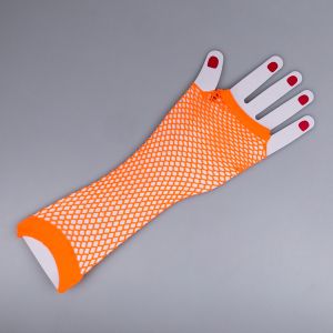 Long mesh gloves / Neon orange