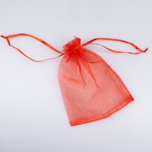 Organza bag / 95x120 mm / red