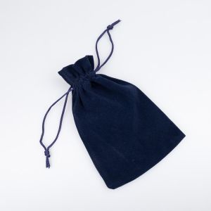 Maisiņš no samta auduma / 10x14.5 cm / navy