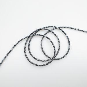 Cotton Cord with Metallic Thread 2 mm / Silver