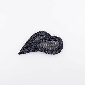 Lace motif small D34 / 5x2 cm / Black-Navy / Left