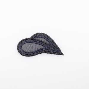 Lace motif  small D34 / 5x2 cm / Black-Navy / Right