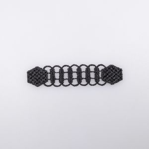 Lace motif small D63 / 6.5x1.5 cm / Black