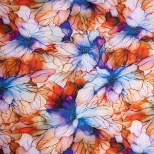Viscose Mosaic Floral / 2 Purple