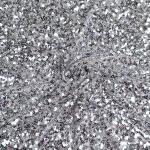 Luxurious sequin fabric / 2 Silver