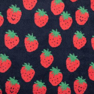 Short Pile Faux Fur Strawberries / 2 Black