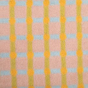 Low pile faux fur Criss Cross Sherpa / Pink- Yellow