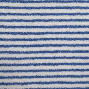 Low pile faux fur Striped Sherpa / Blue-White