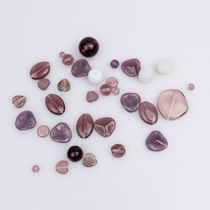 Pressed glass bead mix 25 g / Purple