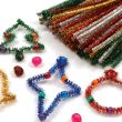 Shiny shenille straw 6 mm / red