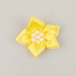 Ribbon flower with pearls 37 mm / Yellow