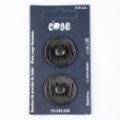 Metallic Sew on Snap Fasteners /  28 mm / 2 pcs / Black