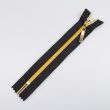 5 mm zipper with one slider Black and gold / 16 cm closed-ended