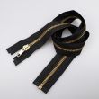 Metallic Zipper M5 open-ended 70 cm / Black- Gold