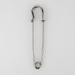 Decorative safety pin 76 mm / nickel black