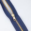 4 mm golden brass Jean Zipper 16 mm / 330 Blue