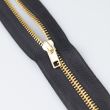 4 mm golden brass Jean Zipper 16 mm / 332 Black