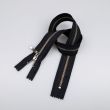 Metallic Zipper M4 close-ended with decorativ slide 50 cm / Black- Nickel