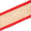 Hessian trim with pom-pom edge / Red