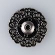 Fleur Shape Metal Snap 25 mm / Black