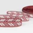 National style ribbon Ūsiņš 15 mm / Bordeaux-White
